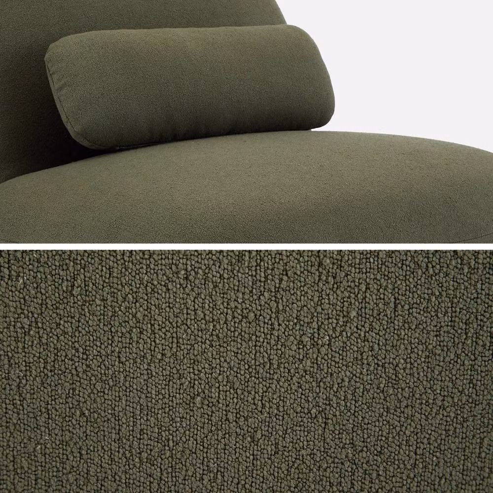 sweeek Textured Terry Swivel Armchair in Khaki – 3
