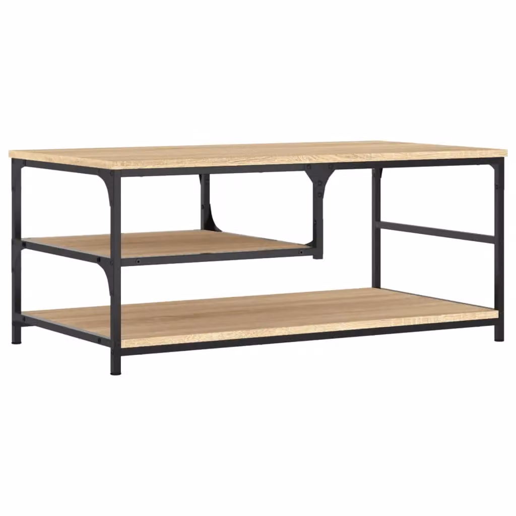 Berkfield Home Sonoma Oak Coffee Table in Brown, W: 90 cm, D: 49 cm, H: 40 cm – 2