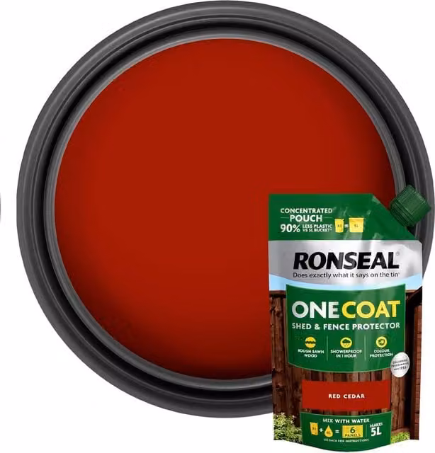 Ronseal Shed Fence Paint Red Cedar Opaque Water Based Weatherproof 950ml