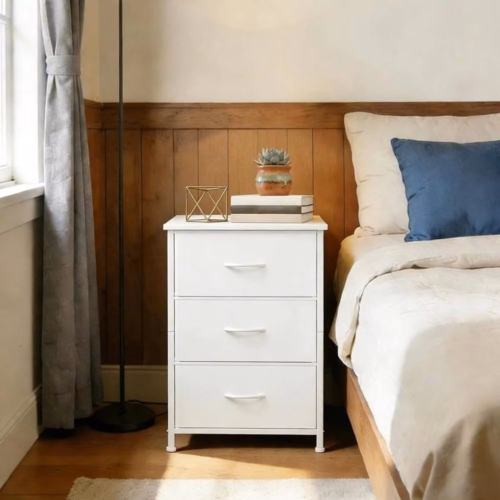 Havendro Modern 3-Drawer White Chest of Drawers Storage Organiser for Bedroom or Living Room – 2