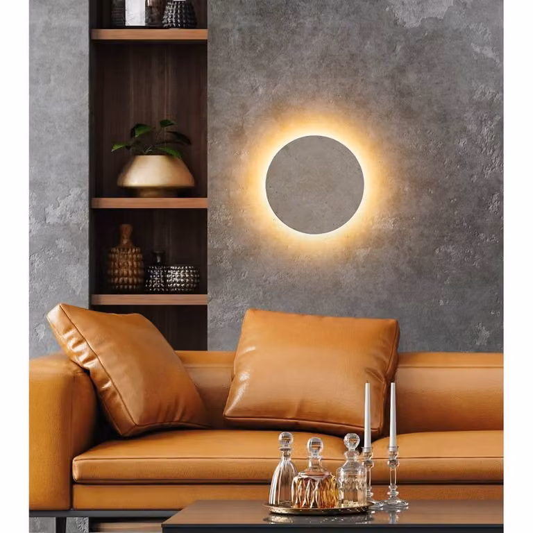 Netlighting Jillian Wall Lamp in Beige Travertine Stone with Warm White LED