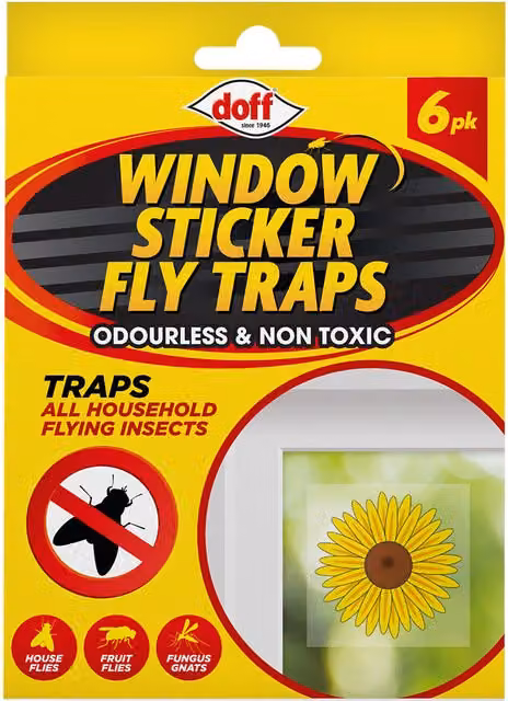 Doff Yellow Window Sticker Fly Traps