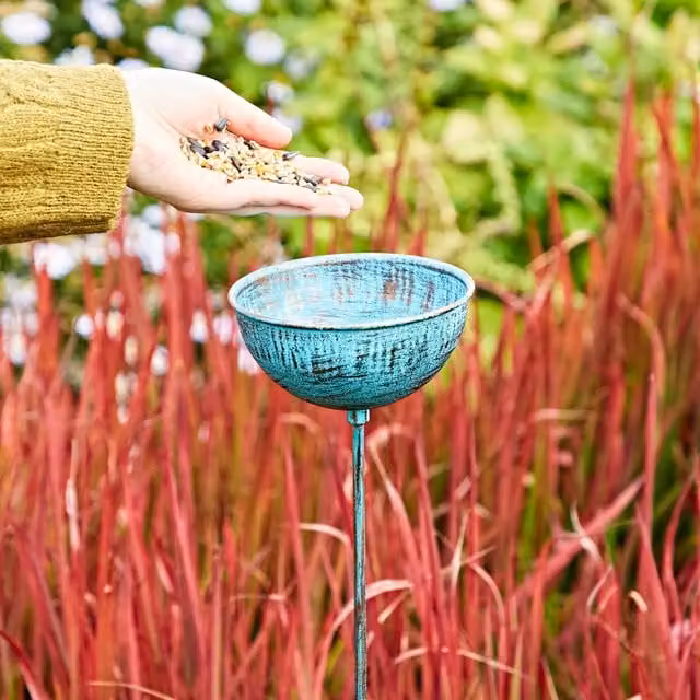 Paper High Blue and Black Distressed Iron Rain Catcher Garden Ornament – 1