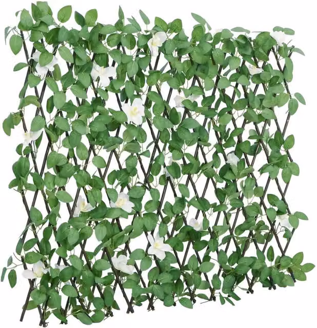 Berkfield Home Artificial Ivy Trellis Expandable Green, 5 Pieces, W: 186 cm, H: 30 cm