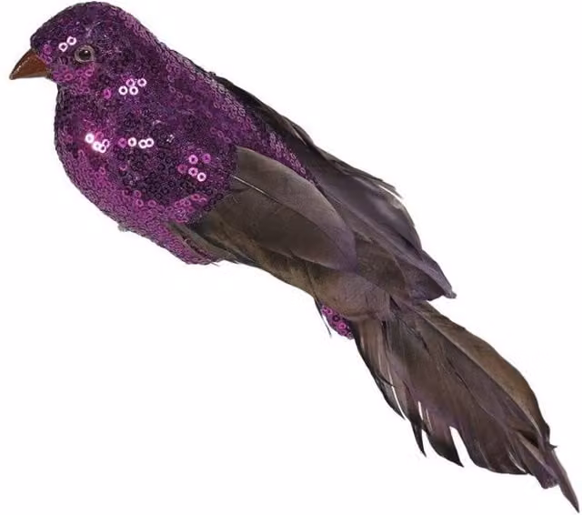 KDMD Purple Sequin Peacock Christmas Ornament, 30 cm
