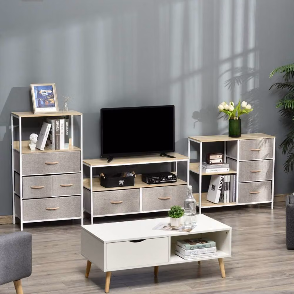 STILVORA Modern Beige Chest of Drawers with Metal Frame – 2