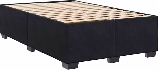 Berkfield Home Soft Velvet Bed Frame in Black, Double, W/D/H: 140 x 200 x 135 cm
