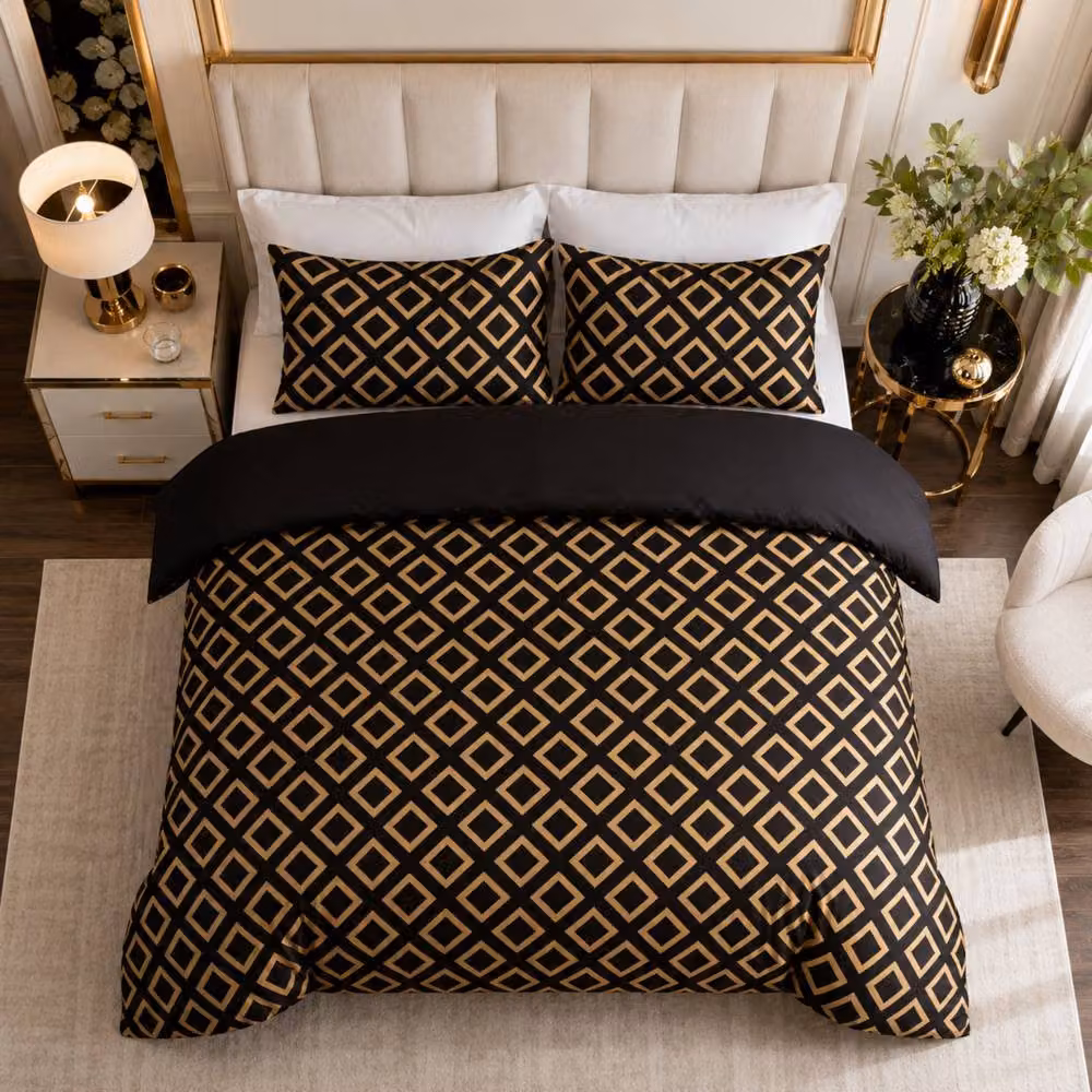 Grace Luxury Satin Silk Duvet Cover and Pillowcase Set, Black, Single, W/H: 90 x 200 cm – 2