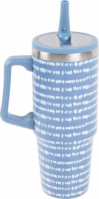Nitro Blue Stainless Steel Tumbler with Flip Straw