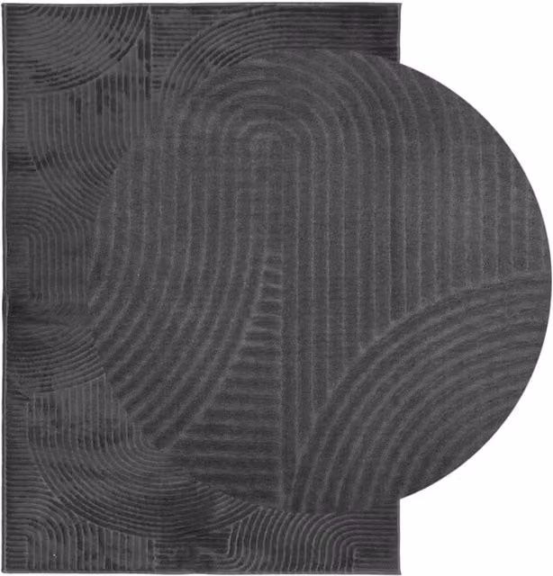 Berkfield Home IZA Short Pile Scandinavian Style Abstract Rug in Anthracite Grey, W: 120 cm, L: 170 cm