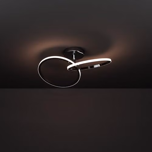 Eglo Congiunti Modern LED Ring Flush Mount Ceiling Light in Chrome and White – 2