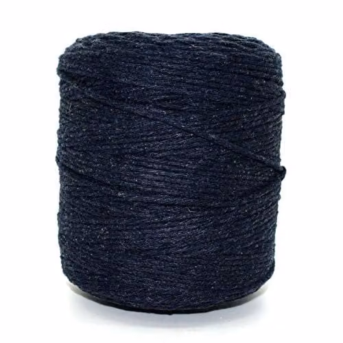 SolaDirect Premium Navy Blue Macrame Cord, 200 m of 3 mm Thick Natural Cotton Thread Yarn for DIY Crafts and Home Decoration