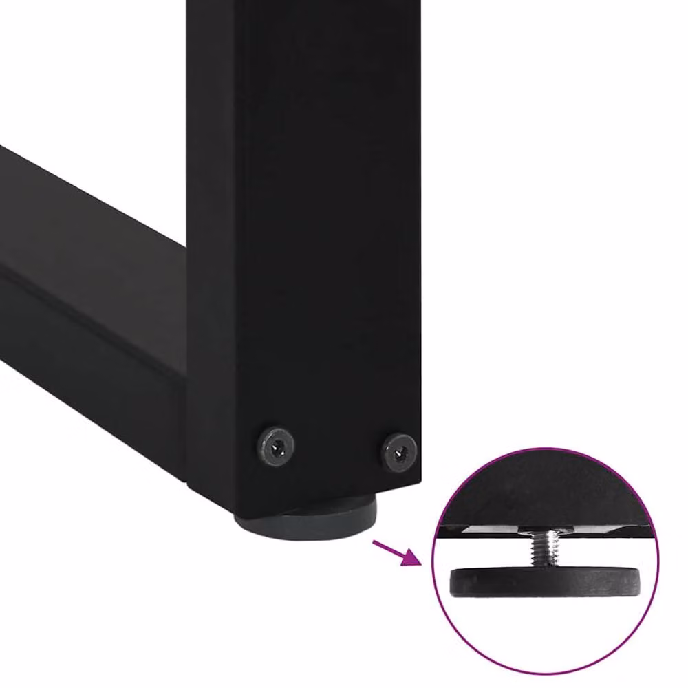 Berkfield Home Modern U-Shaped Coffee Table Legs, 2 Pieces, Black Steel, W: 100 cm, H: 72.5 cm – 4