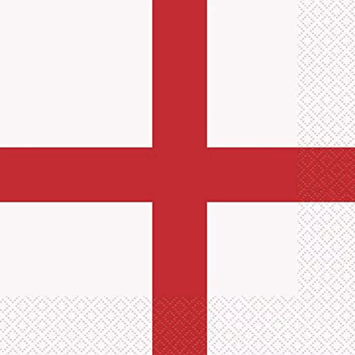 PMS Pack of 12 England Patriotic 3 Ply Paper Napkins, Multicolour and White, 33 x 33 cm – 2