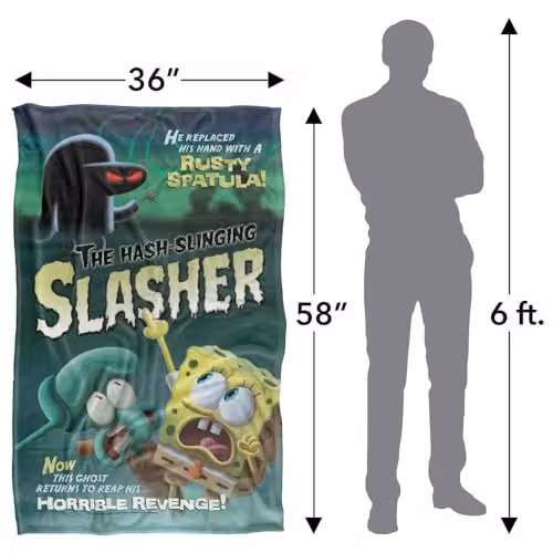 LOGOVISION Nickelodeon Spongebob Hash Slinging Slasher Multicolour Super Soft Silky Fleece Blanket – 2