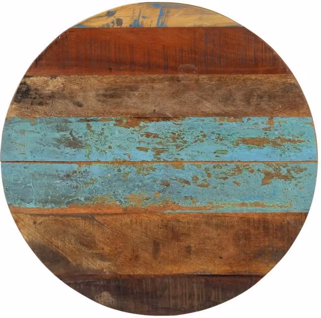 Berkfield Home Round Solid Reclaimed Wood Table Top, Multicolour, Diameter: 60 cm, Thickness: 1.5 cm – 1