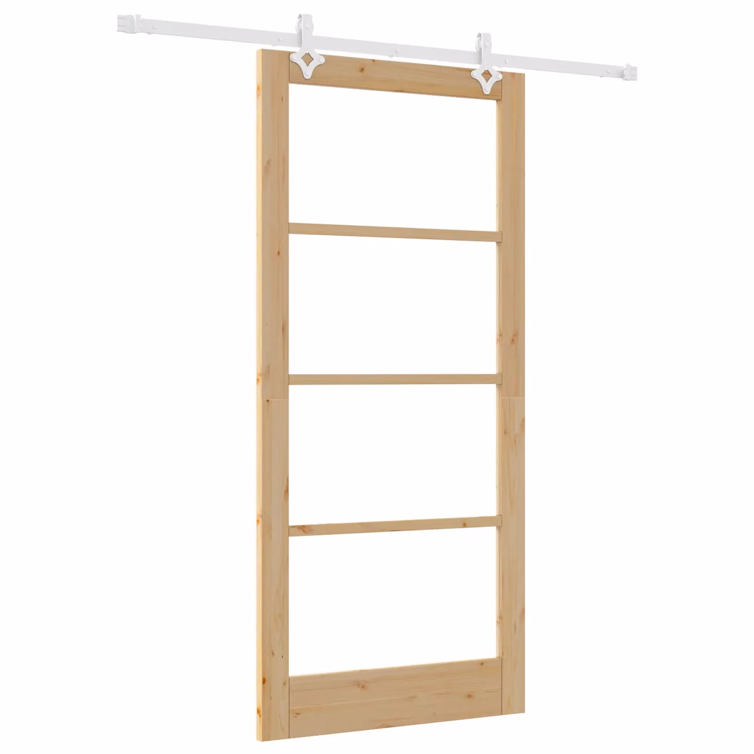 Berkfield Home Modern Sliding Door with Hardware Set, Solid Pine Wood, Beige, W: 93 cm, H: 202 cm – 2