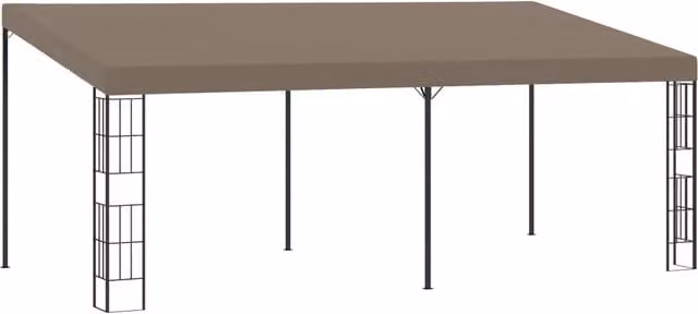 Berkfield Home Wall-mounted Gazebo in Beige, W: 600 cm, D: 300 cm, H: 262 cm