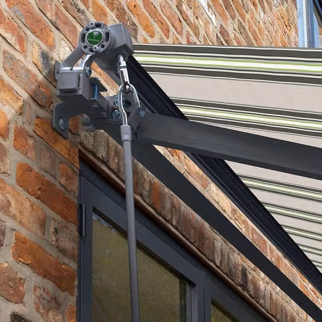 Primrose Awnings Multistripe Retractable Aluminium Awning, W: 400 cm, D: 300 cm