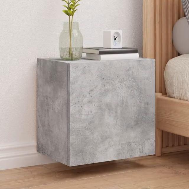 Berkfield Home 2-Piece TV Wall Cabinets in Concrete Grey, W/D/H: 40.5 x 30 x 40.5 cm