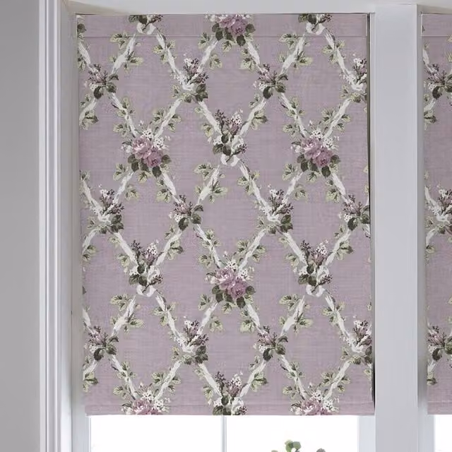 Laura Ashley Elwyn Made to Measure Floral Blackout Roman Blind in Purple