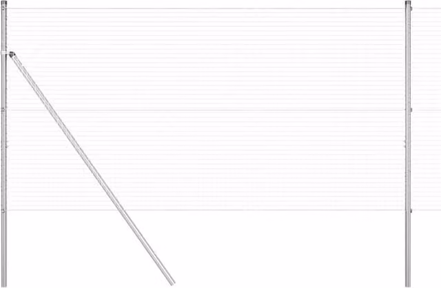 Berkfield Home Set of 2 Round Galvanised Steel Fence Posts in Silver, H: 100 cm, W: 10 cm – 1