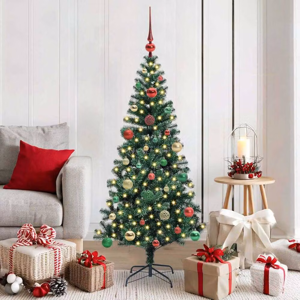 Berkfield Home Elegant Pre-lit Artificial Christmas Tree, Green, Height: 150 cm – 2