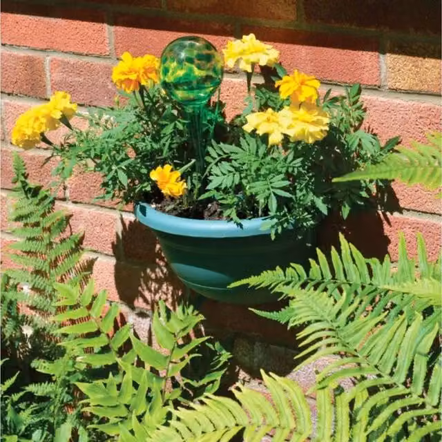 Neat Ideas Pack of 2 Green Plastic Pipe and Post Hanging Basket Planters