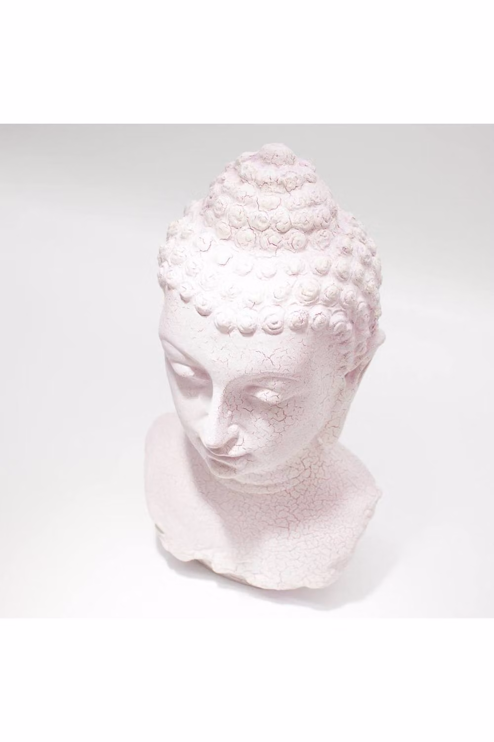 KDMD Buddha Bust Tabletop Lamp with Cherry Crackle Oval Stand in Dusty Pink – 3
