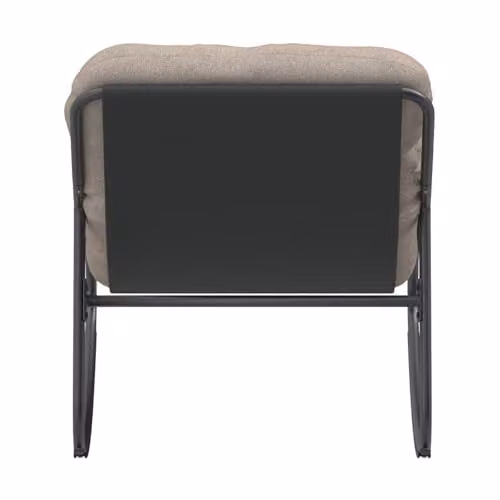 Charles Bentley Anthracite Steel Rocking Recliner Chair with Beige Olefin Cushions – 4