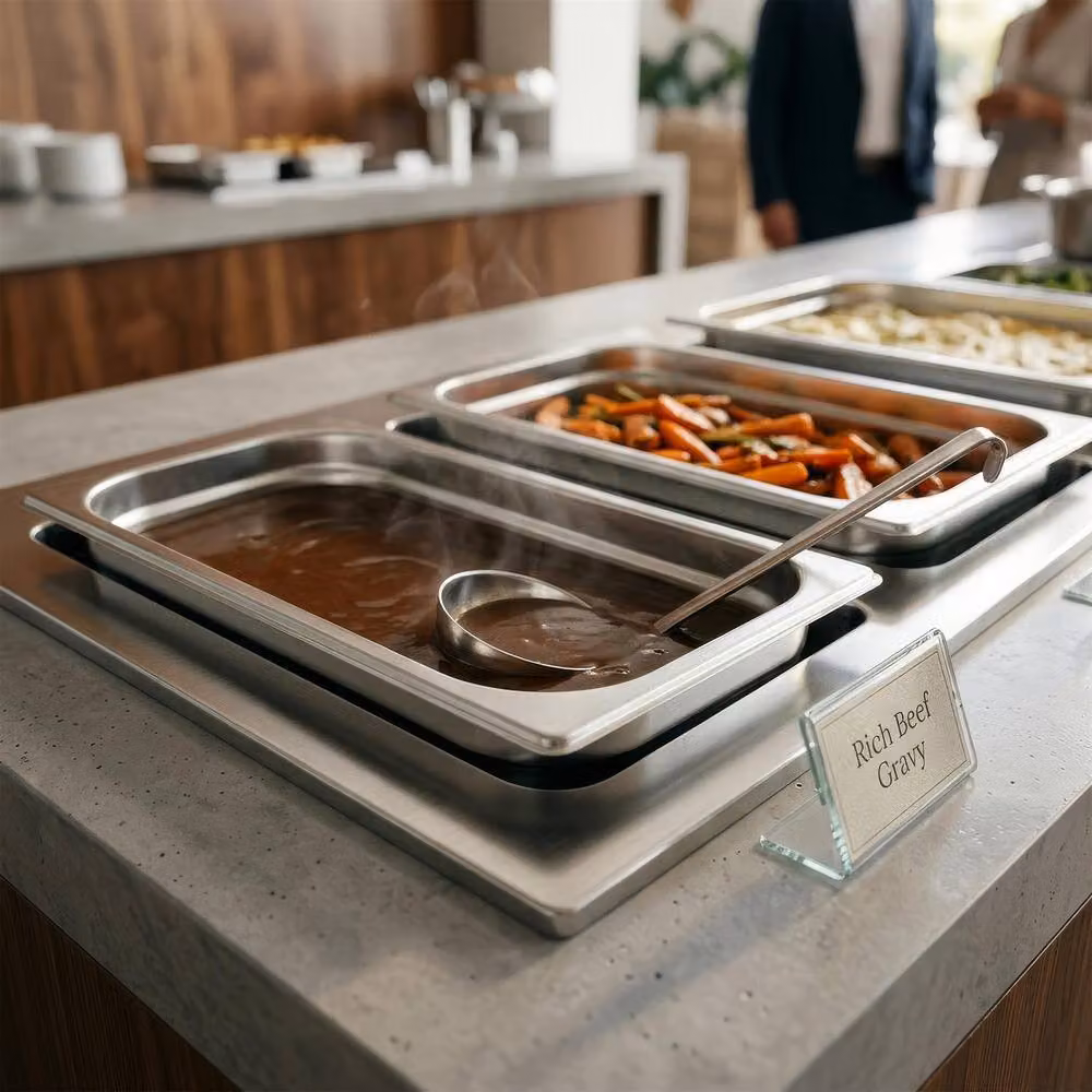 Argon Tableware Stainless Steel Gastronorm Containers with Lids, Set of 4, Silver, 7.25 l – 2