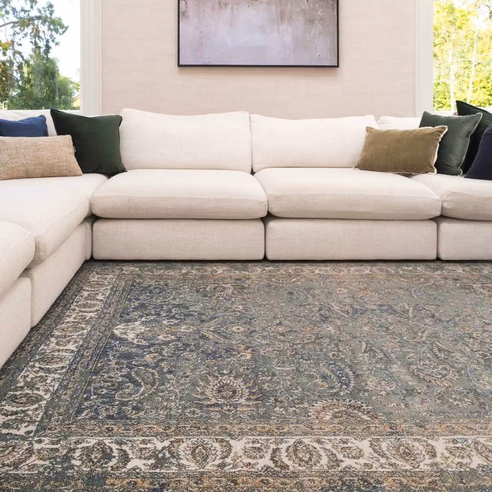 Kukoon Sage Green Floral Washable Rug, W/D/H: 120 x 170 cm – 2