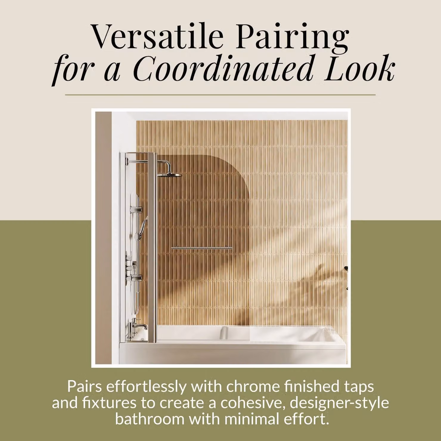 Balterley 6mm Glass Reversible Fixed Bath Screen with Easy Clean Coating, Silver and Transparent, W: 143.3 cm, H: 99.8 cm – 2