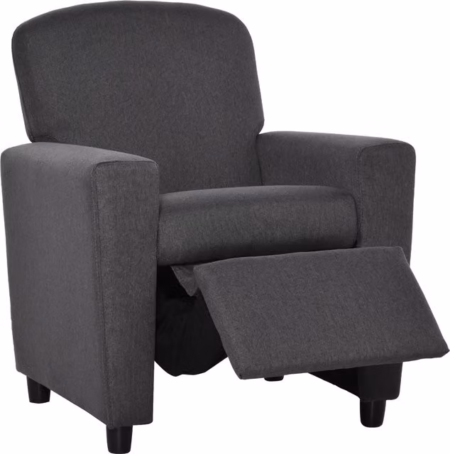 HOMCOM Children's 2-in-1 Sofa and Armchair with Ottoman, Grey Fabric Seating for Playrooms and Bedrooms