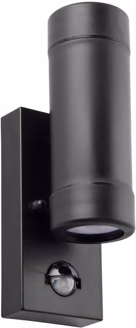 Loops Up and Down Outdoor Wall Light with PIR Motion Sensor in Matt Black – 3
