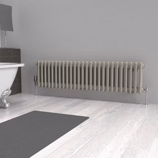 Lux Heat Horizontal Column Radiator in Dune Grey, W/H: 30.0 x 119.0 cm