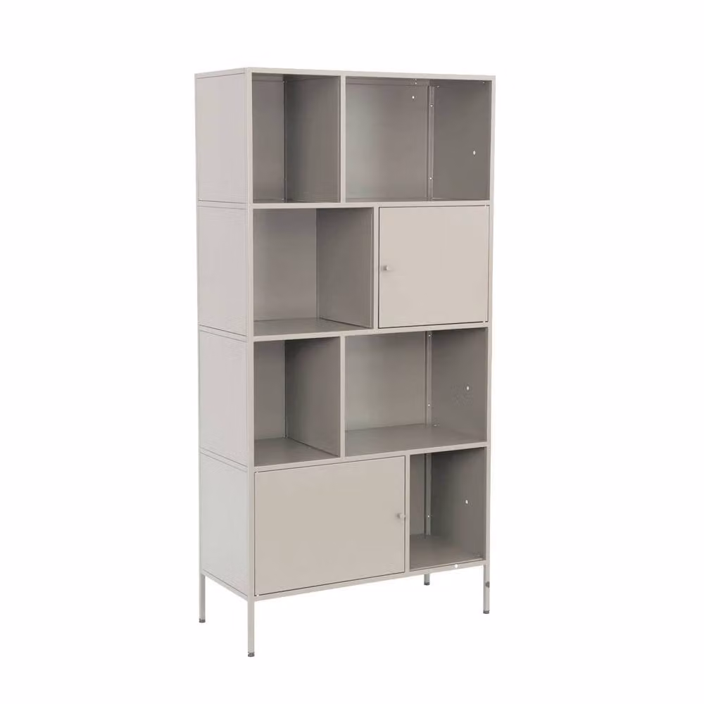 sweeek Industrial Metal Buffet Storage Unit with 8 Compartments in Cream – 2
