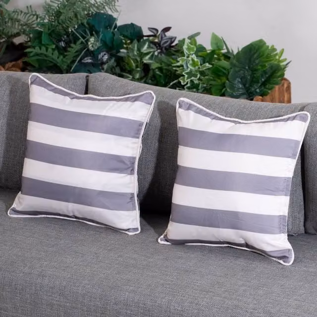 Direct Wicker Waterproof Grey Polyester Square Outdoor Cushion Covers, W/D/H: 45 x 45 x 45 cm, 1 Pack