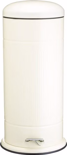 Living Nostalgia Antique Cream 30 Litre Metal Pedal Bin with Removable Inner Bucket