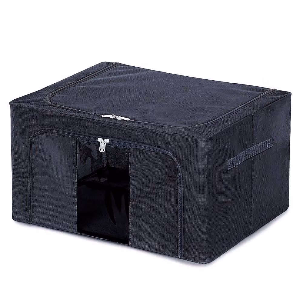 YnysTec Large Zipped Clothes Storage Bags and Wardrobe Organiser Boxes in Dark Blue, W: 50.0 cm, D: 35.0 cm, H: 40.0 cm – 2