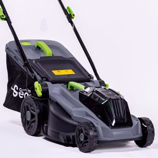 Aerotek 40V Cordless Lawn Mower with Rechargeable Battery and Quick Charger, Grey