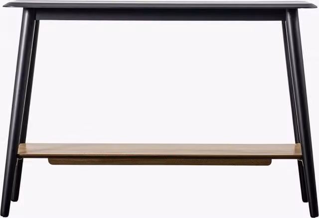 Noirot Mid-Century Rectangular Console Table in Black Oak and Mango Wood