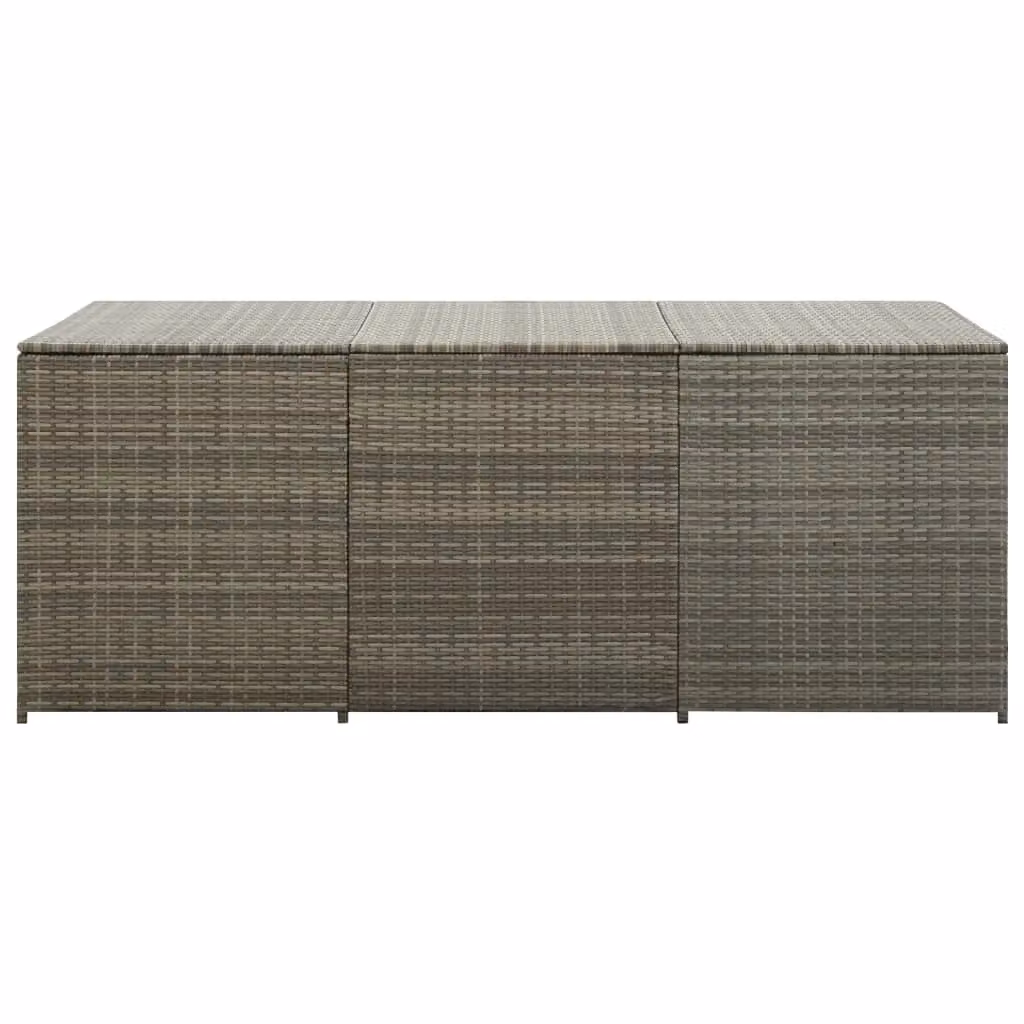 Berkfield Home Grey Poly Rattan Garden Storage Box W/D/H: 180 x 90 x 70 cm – 2