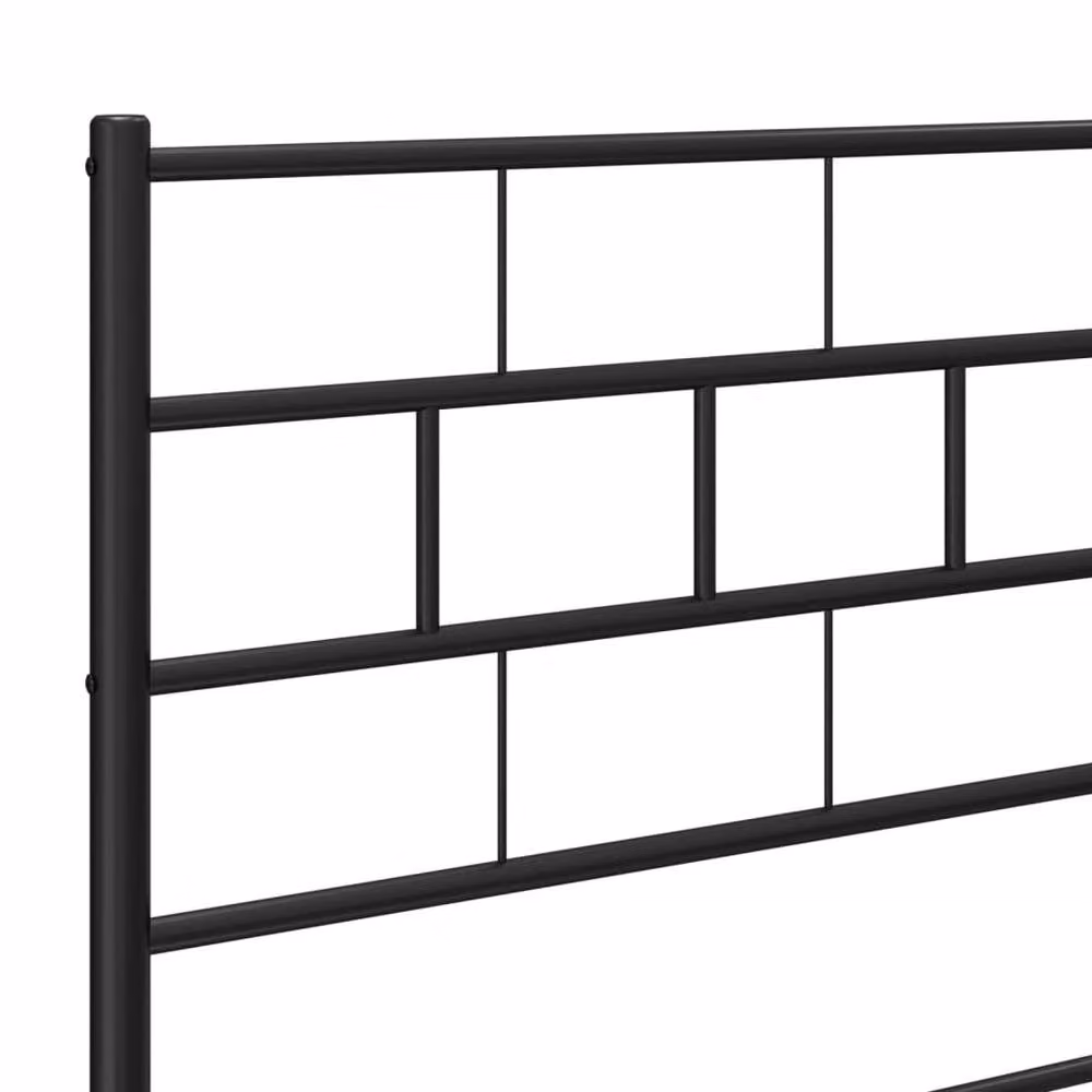 Berkfield Home Metal Bed Frame with Headboard in Black, W/D/H: 140 x 190 x 90 cm – 3
