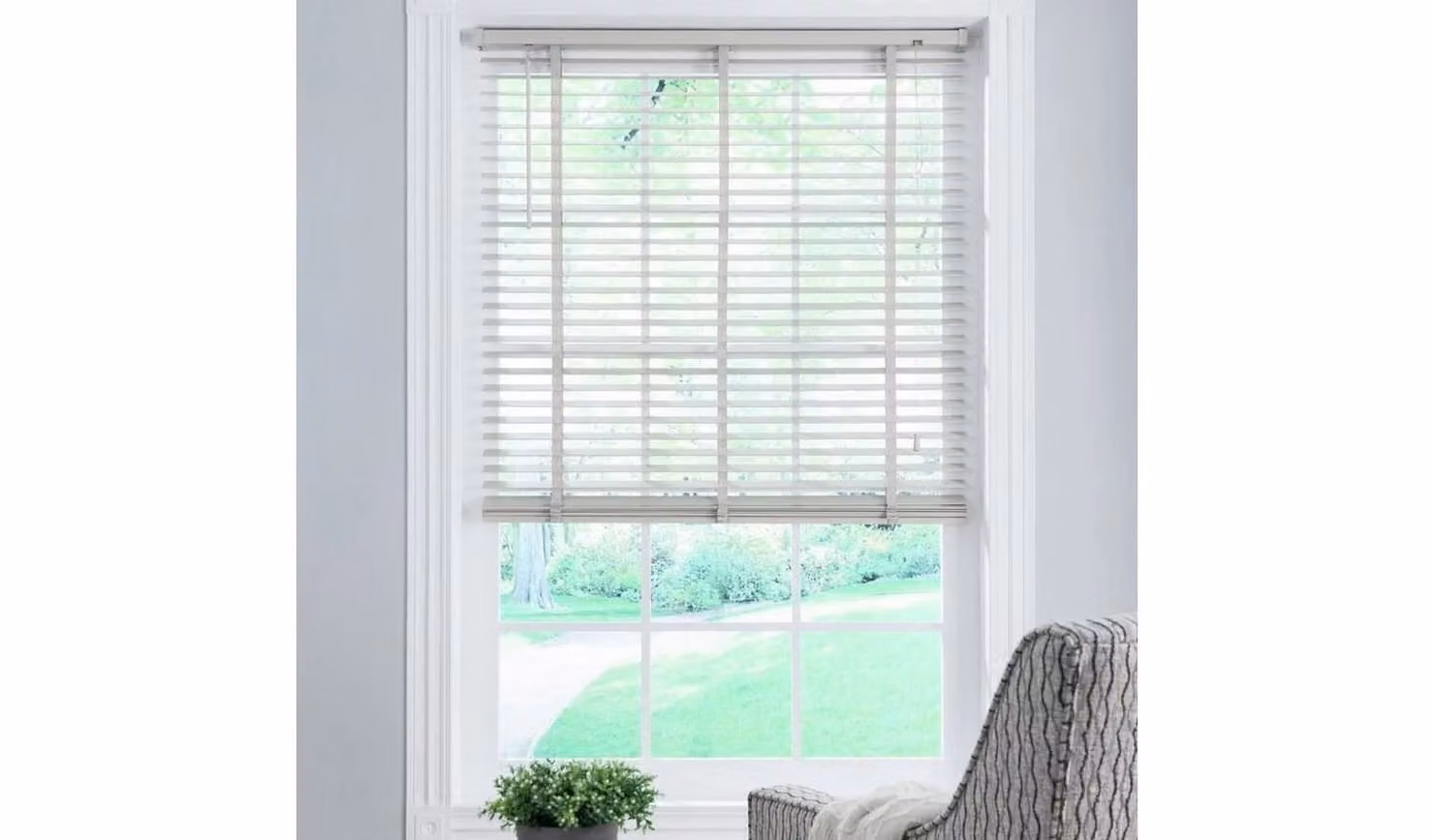 Little Black Book 50mm Wooden Venetian Blind in Grey, W: 120 cm, H: 160 cm