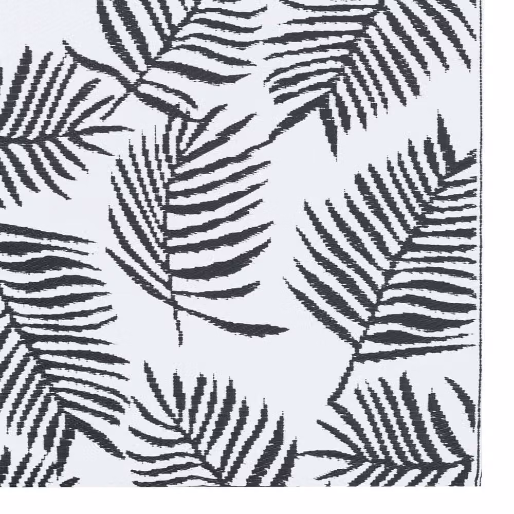 Berkfield Home Outdoor Floral Carpet in White and Black, W: 160 cm, D: 230 cm – 4