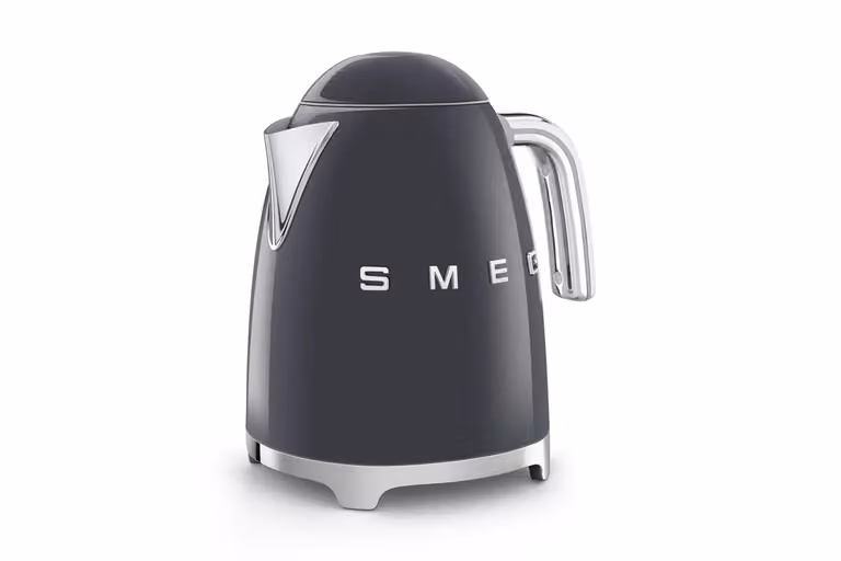 Smeg Kettle and 2-Slice 950W Toaster Set, Stainless Steel, Grey