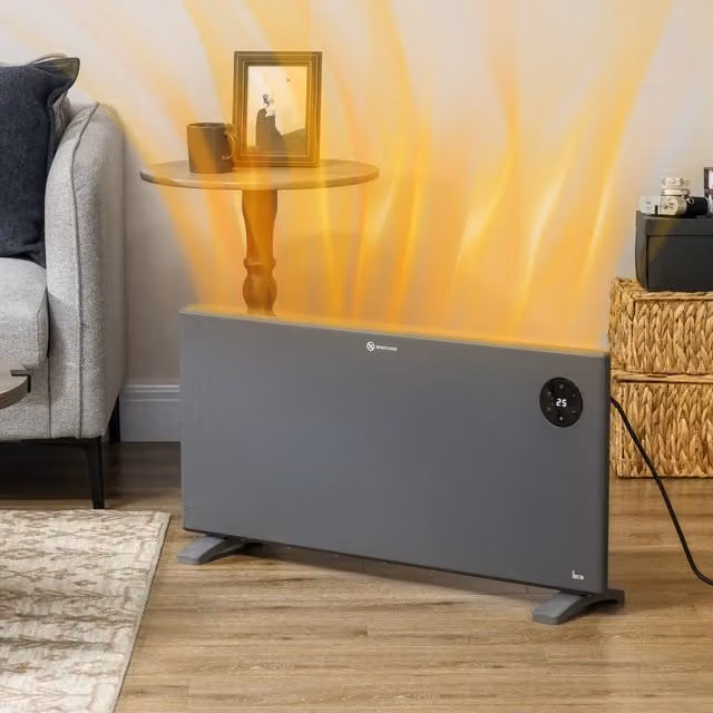 HOMCOM 2000W Electric Convector Heater with LED Display, Timer and Remote Control, Grey