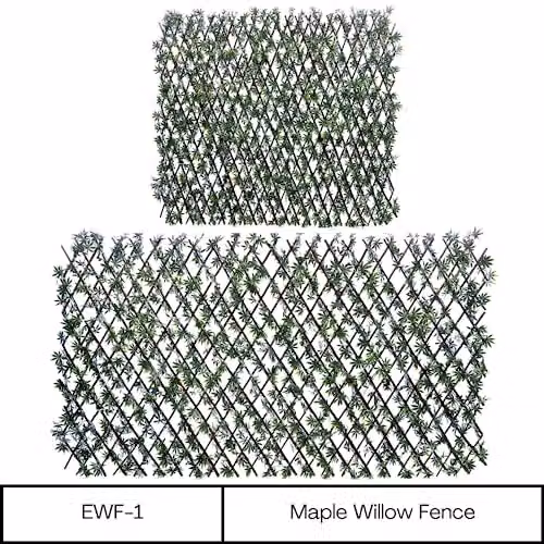 Ark Mat Expanding Wooden Trellis Artificial Hedge Privacy Screen in Green and Multicolour, W: 200 cm, H: 100 cm – 2