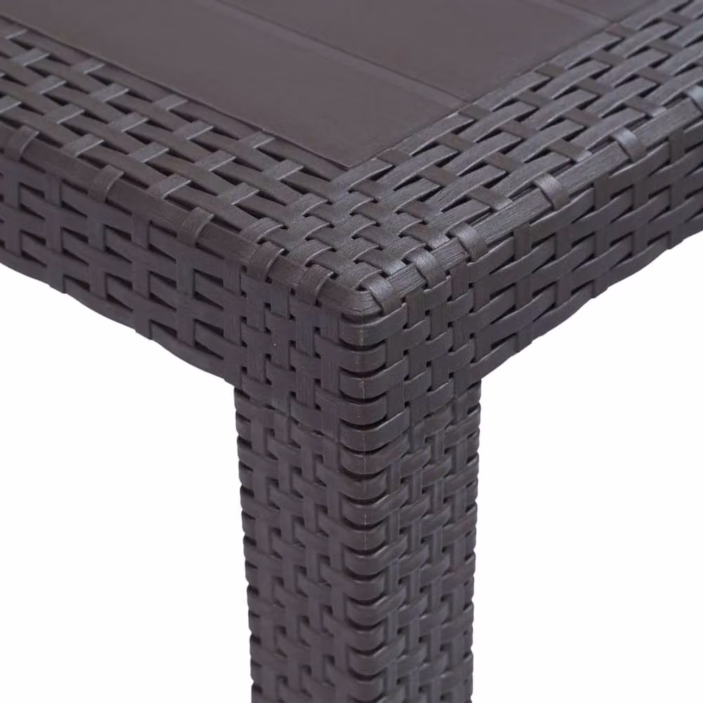 Berkfield Home Brown Plastic Rattan Look Garden Table W/D/H: 150 x 90 x 72 cm – 3